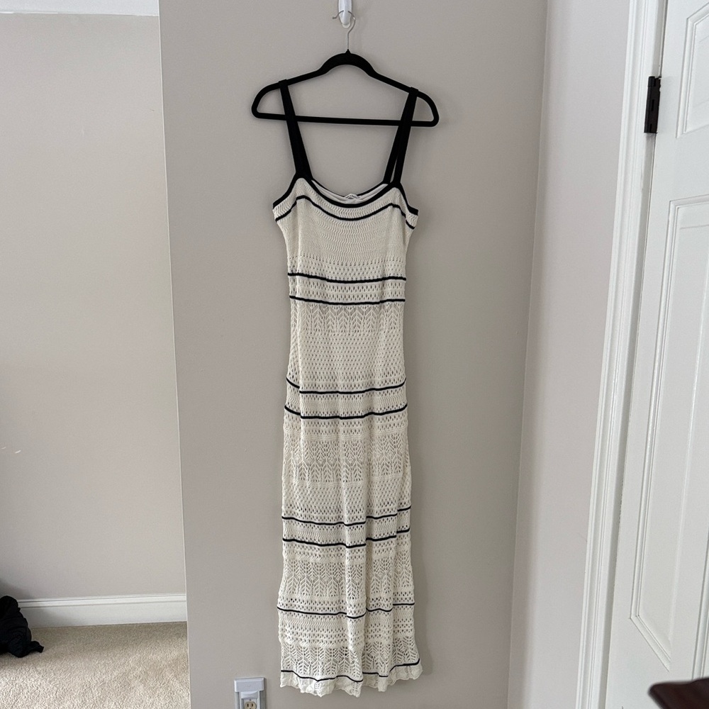 Abercrombie & Fitch Cream and Black Maxi Dress